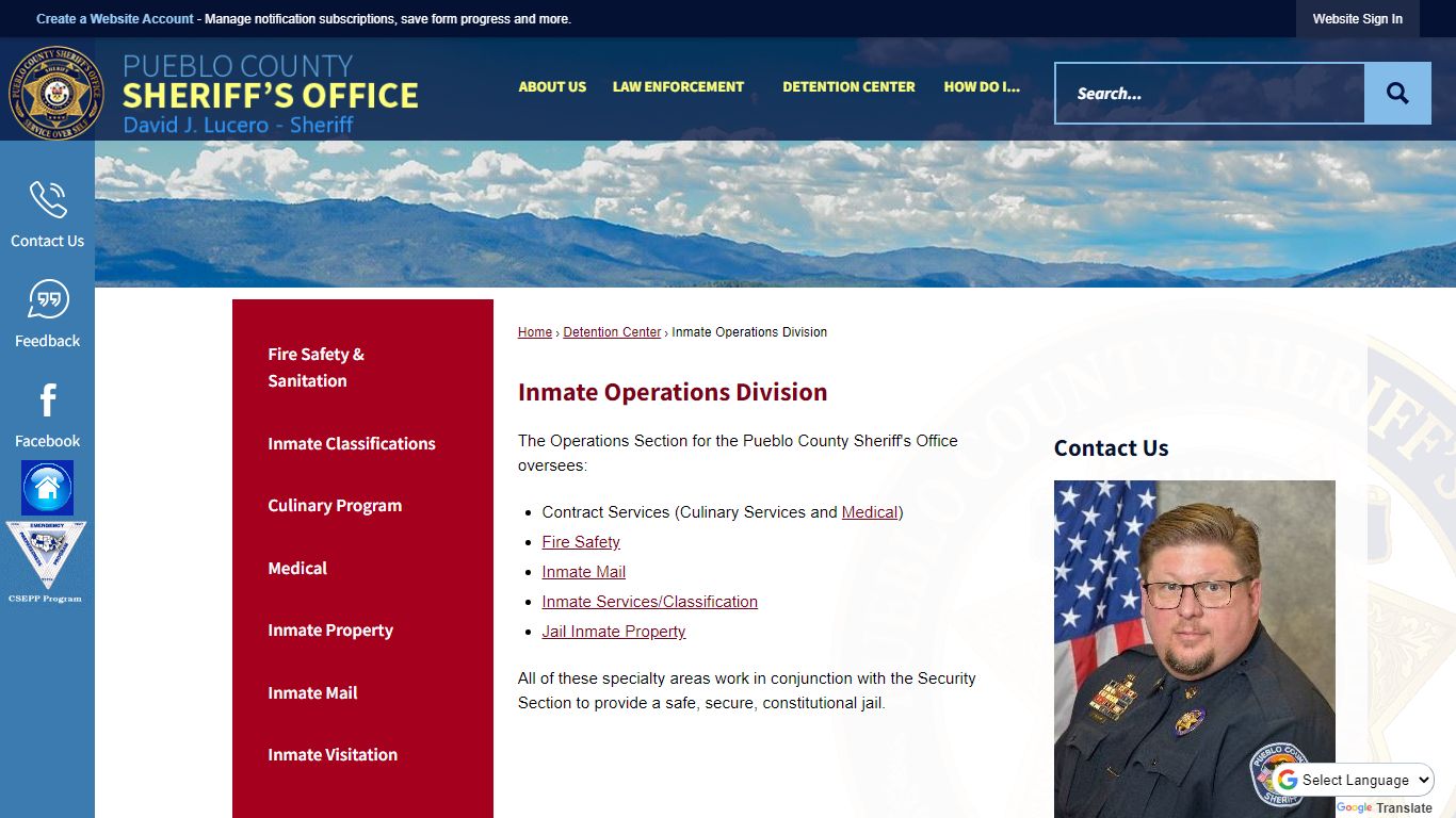 Inmate Operations Division | Pueblo County Sheriff, CO